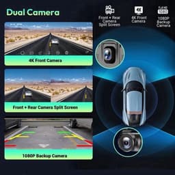 Dashcam Spiegel - Navigatiesysteem Auto - Dashcam voor auto - GPS Navigatie - Draadloze - 4K DVR - Bluetooth Audio - ADAS Systeem - 10.26" - Achteruitrijcamera — thumbnail 4