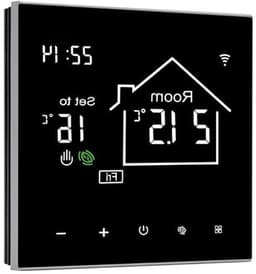 Digitale Thermostaat - Slimme Thermostaat Verwarmingsregelaar - Comfort Verwarmingsregeling - Touchscreen Display - 60 mm Installatieafstand - Zwart — thumbnail 1