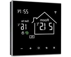 Digitale Thermostaat - Slimme Thermostaat Verwarmingsregelaar - Comfort Verwarmingsregeling - Touchscreen Display - 60 mm Installatieafstand - Zwart