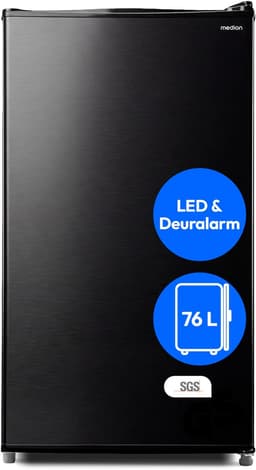 MEDION Kühlschrank 76 Liter, Freistehend - MD370009 - Dunkelgrau | 3 x Einlegeböden, 84.5cm Höhe, Türanschlag wechselbar, 2 Türfächer, höhenverstellbare Füße — thumbnail 1