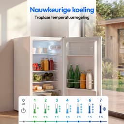 MEDION Kühlschrank 76 Liter, Freistehend - MD370009 - Weiß | 3 x Einlegeböden, 84.5cm Höhe, Türanschlag wechselbar, 2 Türfächer, höhenverstellbare Füße — thumbnail 3