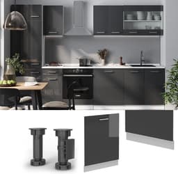 Vaatwasserpaneel - Keukenfront - Keuken Integreren - Hoogglans Afwerking - 60 cm - Antraciet — thumbnail 4
