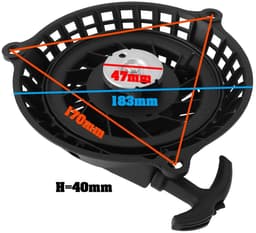 Dailygoods- Trekkrachtstarter Compatibel met Güde BIG WHEELER 565 SPEED - Terugslagstarter - Gatafstand 170 mm - Slagvast Kunststof - Roestvrij Staal - Duurzaam Touw - Startmotor — thumbnail 4