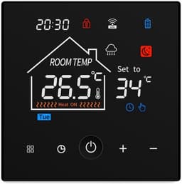 Slimme Thermostaat - Digitale Kamerthermostaat - Energie Besparen - App Bediening - 86x86x24mm - Zwart — thumbnail 1