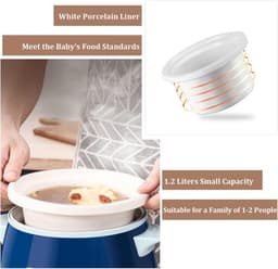 Elektrische Stoofpot - Multicooker Timer - Gezond Koken - 6 Slimme Programma's - 1.2 Liter - Multicolor — thumbnail 5