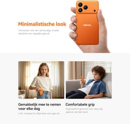 OSCAL FLAT 3C Mini Smartphone - 4G AI - DUAL SIM - 12GB RAM - 32GB ROM - Android 16GO Telefoon - 5 inch - 3000mAh - 2MP+5MP - GPS - Oranje — thumbnail 2