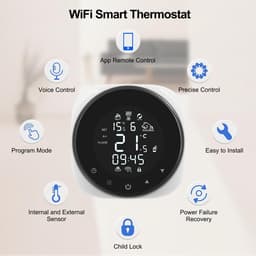 Slimme Thermostaat - Wifi Thermostaat Vloerverwarming - Energie Besparen - Spraakbediening - 10 x 10 x 7 cm - Wit — thumbnail 4