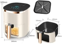 Airfryer Oven - Heteluchtfriteuse - Gezond Koken - Visueel Kookvenster - 6L Capaciteit - Groen — thumbnail 2