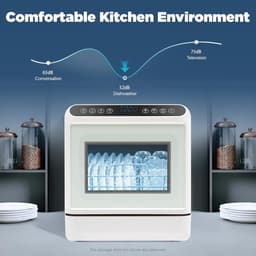 Draagbare Vaatwasser - Mini Afwasmachine - Gemakkelijk Afwassen - Met 6L Watertank - 41x46x46 cm - Wit — thumbnail 3