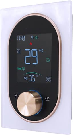 Slimme Thermostaat - Digitale Temperatuurregelaar - Huis Verwarming - Touchscreen Bediening - 86x86 mm - Wit — thumbnail 1