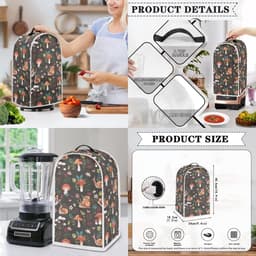 Keukenmachine Hoezen Set - Apparaat Covers Keuken - Keuken Organisatie - Spatwaterdicht Materiaal - Universele Maten - Paddenstoel Snail Print — thumbnail 2