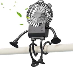 Tafelfan Robotvorm - Mini Ventilator - Persoonlijke Koeling - Stabiele Zuignap - 16.7 cm Breed - Zwart — thumbnail 1