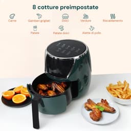 Luchtfriteuse - Airfryer Heteluchtfriteuse - Gezond Koken - 360° Heteluchtcirculatie - 5 Liter - Groen — thumbnail 2