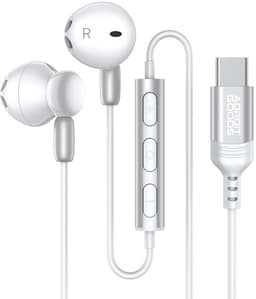 AdroitGoods USB-C Oortelefoons met Microfoon & HiFi Stereo Geluid – Oordopjes/Oortjes Compatibel met USB-C apparaten - Wit — thumbnail 1