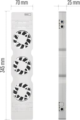 Radiator ventilator set van 2 stil met temperatuursensor voor betere warmteverdeling en energiebesparing 36 m³/h — thumbnail 3