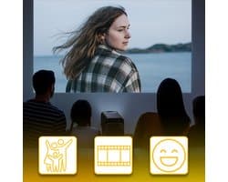 SnelShoppen - Retoo Smart Mini Beamer 4K Full HD 1280x720 – WiFi6 Bluetooth 5.4 Projector met Autofocus, Trapeziumcorrectie, Android 13.0, 300 ANSI, 1