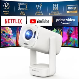 SnelShoppen - Draagbare Projector met Ingebouwde Netflix-app, Native 1080P HDR10, 4K Ondersteuning, USB-C Aangedreven, TOF Auto Focus, Dolby Audio - P — thumbnail 1