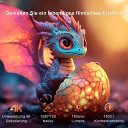 SnelShoppen - Mini Beamer 4K Projector, Draagbare WiFi 6 en Bluetooth 5.4 Video Projector, Home Cinema met Automatische Correctie en Handmatige Focus, — thumbnail 3