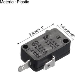 SnelShoppen - QUARKZMAN Magnetron Deur Schakelaar Vervangingsonderdelen 16A voor Magnetron en Rijstkoker, 2 Normaal Gesloten Zwart, Pack van 2 — thumbnail 2
