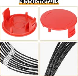 SnelShoppen - 32 Stuks Grasmaaier Trimmerdraad - Extra Sterke Draad - 37 cm Lengte - Ø 3,5 mm - Inclusief 2 Spoelafdekkingen - Geschikt voor Tuin en G — thumbnail 4