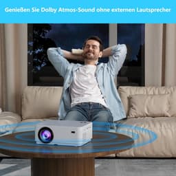 SnelShoppen - WiFi Bluetooth Beamer 4K Android OS Projector Native 1080P Autofocus 800 ANSI Lumen Mini Projector voor Thuisbioscoop, Outdoor, Tuin, Wo — thumbnail 2