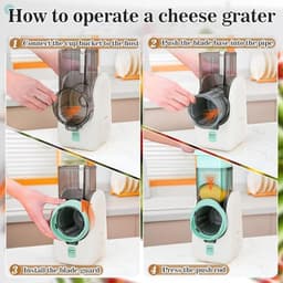 Elektrische groentesnijder - Keuken rasp - Snel eten bereiden - 6-in-1 functies - 12 x 17 x 28 cm - Wit — thumbnail 4