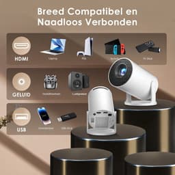 Lìon® Mini Beamer - Beamer - Projector - Wit - 10cm x 10cm x 17cm — thumbnail 5