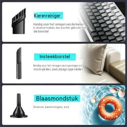 carmdering - Draadloze Handstofzuiger 8000Pa – Mini Auto Stofzuiger met USB-C Opladen – Krachtige Kruimeldief voor Auto, Huis en Kantoor – Handheld Stofzuiger — thumbnail 4