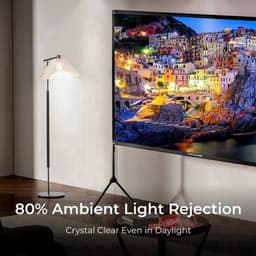 Beamer - Projector - Mini Projector - Full HD Native 1080P - met 120-inch E-ALR Projectorscherm & Stand – Outdoor Camping & Home Theater – EU Plug — thumbnail 3