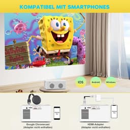 Mini Beamer - Draagbare Projector - Full HD 1080P - Bluetooth 5.1 - Voor Buiten- en Thuisgebruik — thumbnail 3