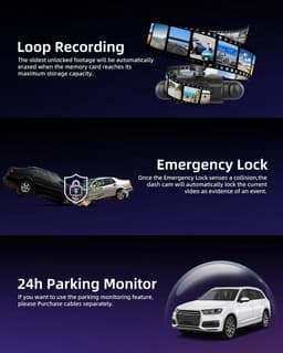 Dashcam - 360° Zicht - 4 Camera's - WiFi Verbinding - Voor Auto — thumbnail 4