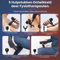 Lìon® Massagengun - Massage Pistool - Massage Gun - Zwart - 14cm x 11cm x 3cm — thumbnail 2