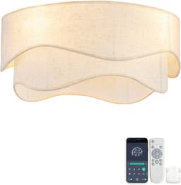 Moderne 19 inch Plafondventilator - Bediening via app en afstandsbediening - Zes snelheden - Omkeerbare luchtstroom - ABS-bladen - Ideaal voor slaapkamers en kinderkamers — thumbnail 1