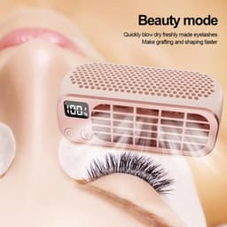Draagbare USB-ventilator zonder bladen, compacte ventilator voor thuis en buitenshuis, mini-nachtlampje, 5 instelbare snelheden, roze. — thumbnail 3