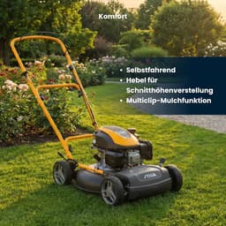 Mulchgrasmaaier - Handgrasmaaier Benzine - Gazon Onderhoud - Zonder Aandrijving - 45 cm Maaibreedte - Metaal — thumbnail 3