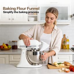 Meeltrechter voor keukenmachine 4,5-5 Qt - duurzaam rood - gemakkelijk te reinigen - voorkomt verspilling - ShopVlot — thumbnail 5