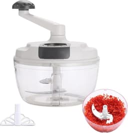 Handmatige Voedselhakmolen - Keukenmachine Zwengel - Eten Bereiden - Klaphandvat Ontwerp - 18.5 cm - Wit — thumbnail 1