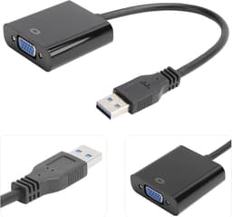 USB naar VGA Adapter - Video Omzetter Kabel - Extern Beeldscherm - Plug and Play Installatie - 5 Gbps - Wit — thumbnail 2