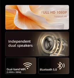 Videoprojector 1080p - geïntegreerde apps - WiFi en Bluetooth - direct streaming - ShopVlot — thumbnail 5