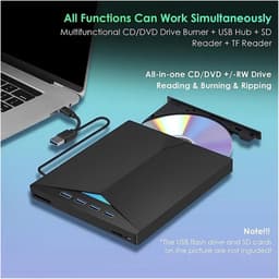 Externe DVD Brander - CD DVD Brander - Gegevens Archiveren - Drievoudige Interface - 2 MB Cache - Zwart — thumbnail 5