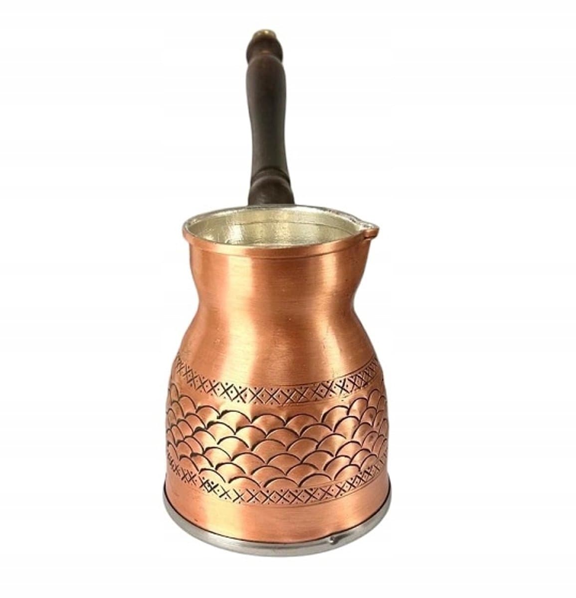 Turkse koperen koffiepot (Cezve) - Handgemaakt, 400 ml, inductie — afbeelding 1