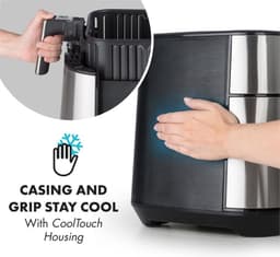 AeroVital heteluchtfriteuse 1700W 5,4 liter timer rvs zilver — thumbnail 3