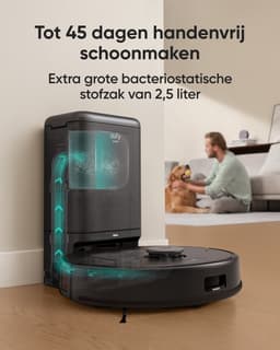 eufy Clean X8 Pro Robotstofzuiger met leegstation en dweilfunctie - Robot Vacuum - Twin-Turbine™ met 2 × 4000 Pa Zuigkracht, Bestuurbaar via app, Zelfontwarrende Rolborstel, iPath™ Navigatie — thumbnail 3