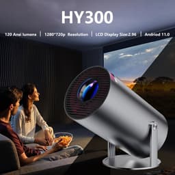 Mini beamer inclusief 84inch doek - Mini projector - Mini beamer smartphone - Mini beamer met wifi en bluetooth - Antraciet — thumbnail 2