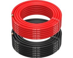 MMOBIEL 10 AWG Siliconen Elektrische Draad - 10 Gauge (5,26mm²) Vertinde Koperkabel - 2 Aparte Draden Rood & Zwart Elk 10 m voor RC, Drones, 3D Printers, Batterijen, Luidsprekerdraden, Led Strips