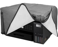 kwmobile printer hoes geschikt voor Epson Eco Tank ET-3850 / Eco Tank ET-4856 case - Linnen cover - Stofhoes voor printer in donkergrijs