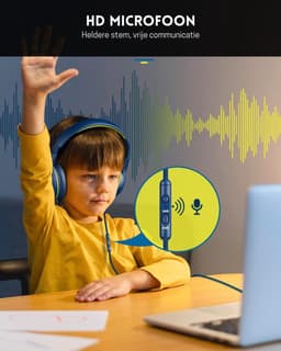 StayPowered Kinderheadset - Veilige, Comfortabele en Duurzame Hoofdtelefoon met Volumebegrenzing! - Compact Design - Hoogwaardige Geluid - HD Microfoon - Ingebouwde Volumebegrenzer - Opvouwbaar - Blauw/Groen - Levering Sneller dan Aangegeven! — thumbnail 5