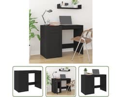 vidaXL Houten Bureau - Modern Bureau - Bureau 100x49x75 cm bewerkt hout zwart - Zwart Bureau - Bureaublad - Laptop Bureau