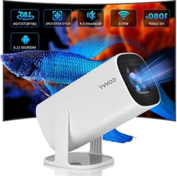 Draagbare mini-projector met wifi 6BT 5.4 en Android 11.0 - automatische keystone-correctie - 180 graden draaibare Smart Home Cinema projector - telefoon/tv-stick/laptop. Beamer — thumbnail 1
