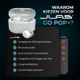 JLAB Go Pop + In-ear Draadloze oordopjes Met Noise-cancelling Wit — thumbnail 4